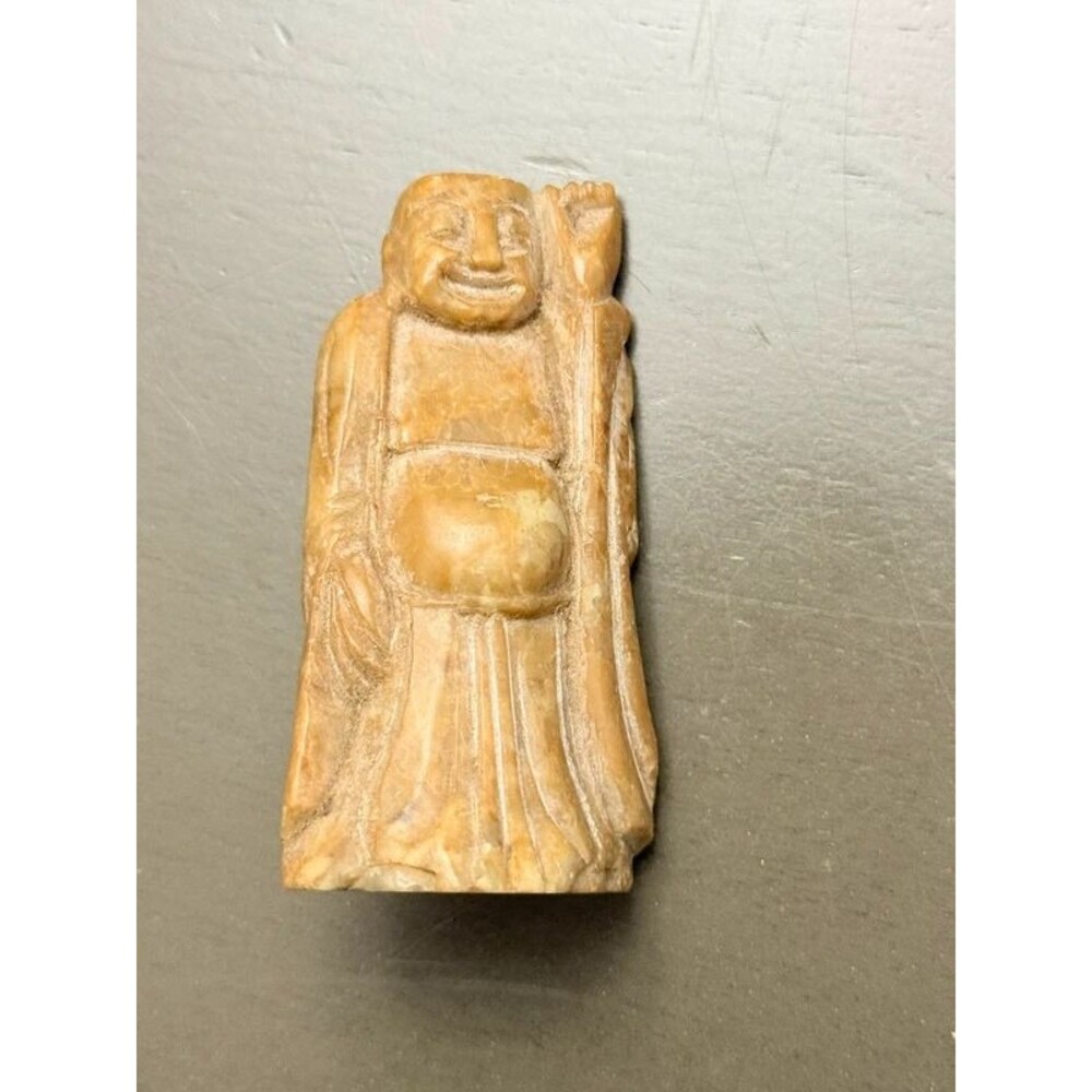 Antique Chinese carved soapstone figurine of Budai,known as the Laughing Buddha